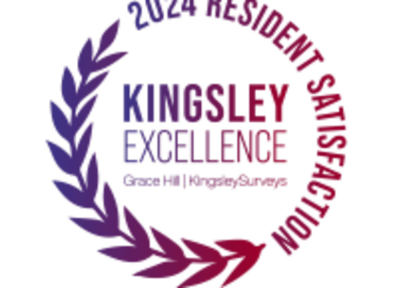 a circle with the words kingsley excellence on a green background