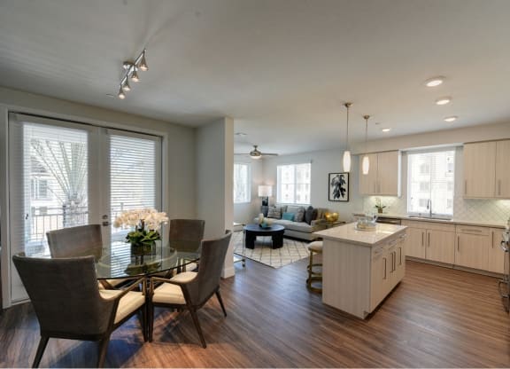 Dining and Kitchen at Sola at Pacific Highlands Ranch Apartments, San Diego, CA, 92130