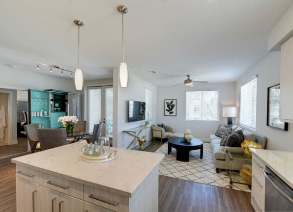 Kitchen area at Sola at Pacific Highlands Ranch Apartments, California