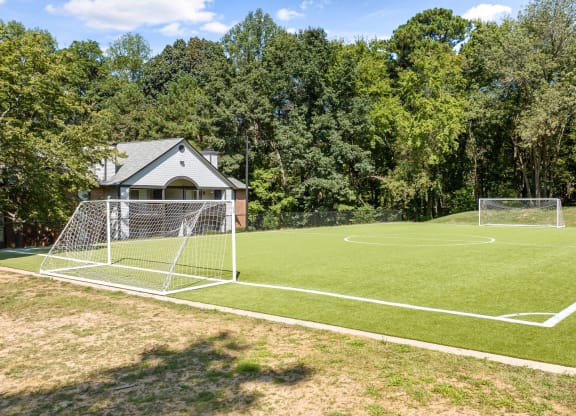 the soccer field on the property is available for tenants to use at View at Lake Lynn, North Carolina