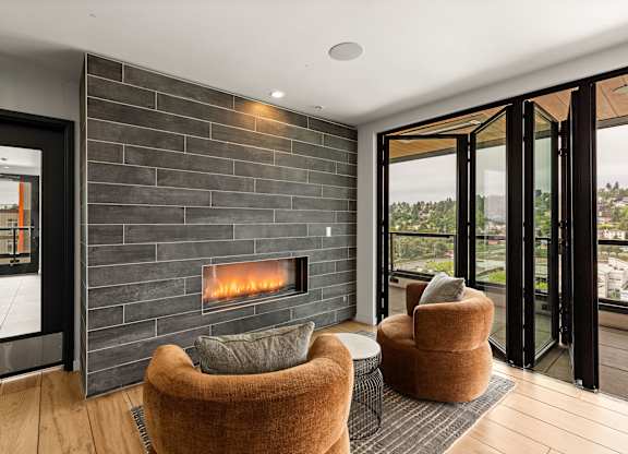 Room with Fireplace at Axle, Washington, 98119
