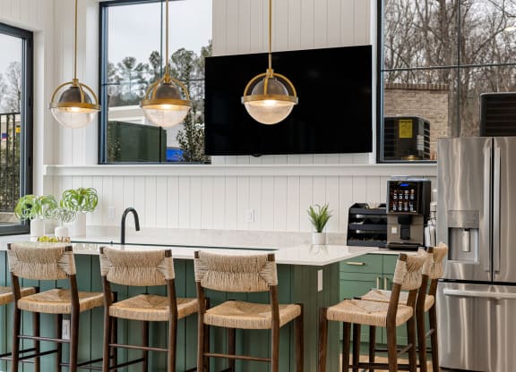Clubroom Kitchen with TV