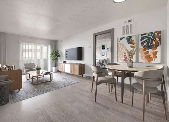Living room and dining room at The Pointe at Northridge, Salt Lake City
