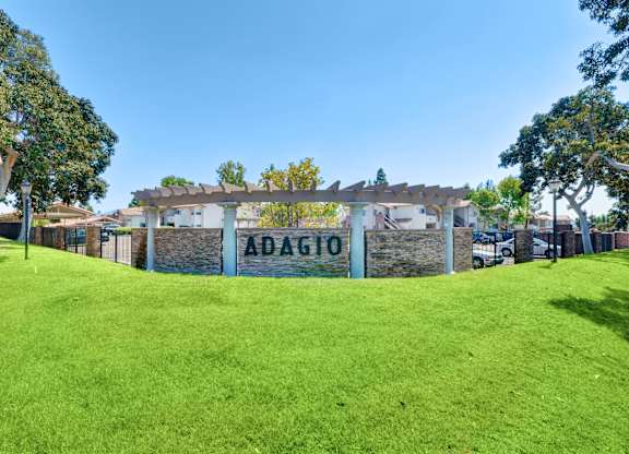Monument sign with lush landscaping