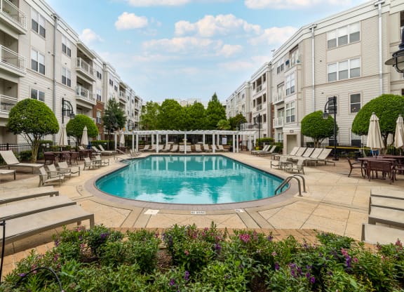 Image of pool and courtyard with pergola