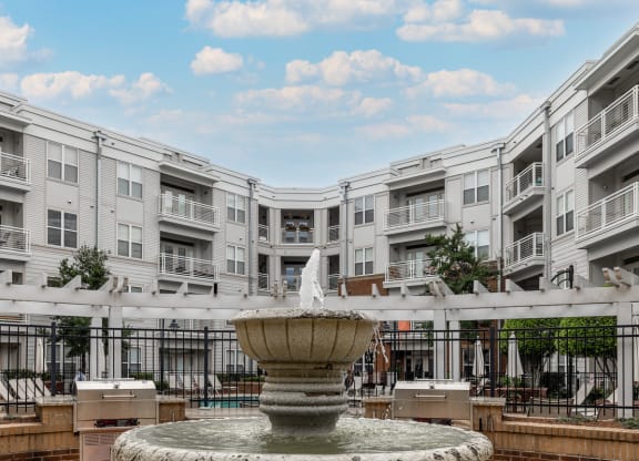 Courtyard with fountains
