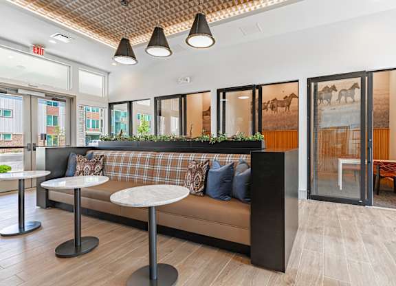 Co-working space with individual conference rooms