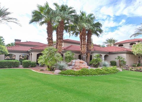 open green grass courtyard area
