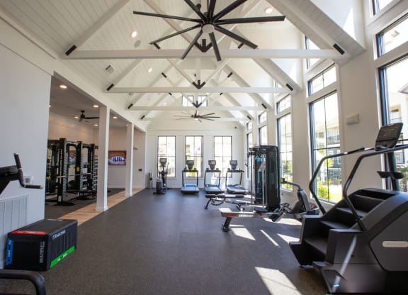 the gym is equipped with state of the art equipment