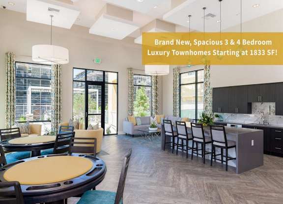 A spacious 3 and 4 bedroom luxury townhouse is available starting at 1833 SF.