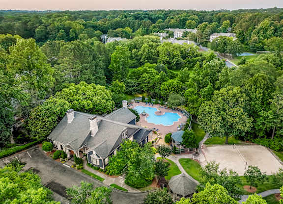 Aerial view of Bridgewater showing landscape of trees