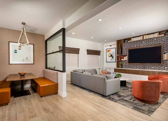 Clubhouse with a couch and a tv at Bella Terra, Vista, California, 92081