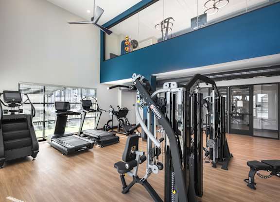 Gym with cardio equipment at The Allaso Peak, Colorado Springs, CO, 80907