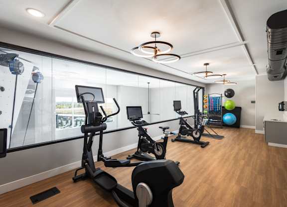 Gym with treadmills at The Allaso Peak, Colorado Springs, Colorado