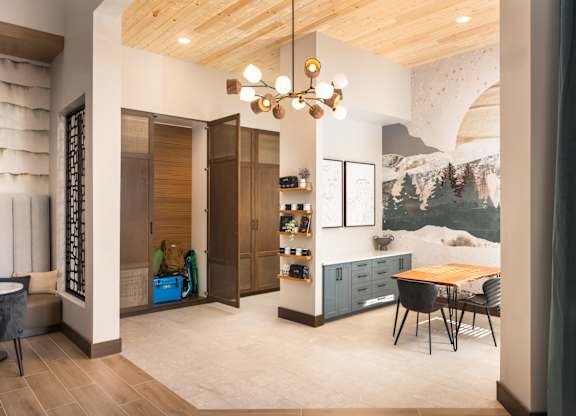 Beautiful room with table and chairs at The Allaso Peak, Colorado Springs, CO