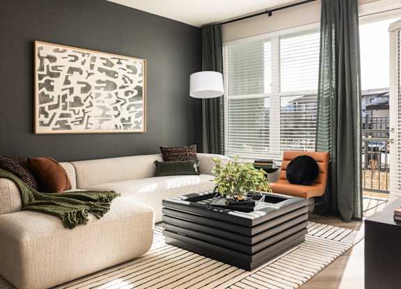 Modern Living room at The Allaso Peak, Colorado