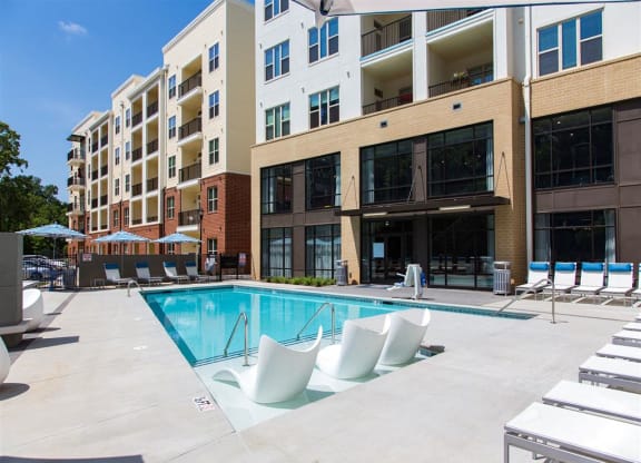 the pool at the apartments for rent