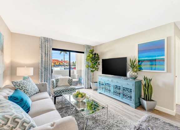Living room model at Altair Apartments