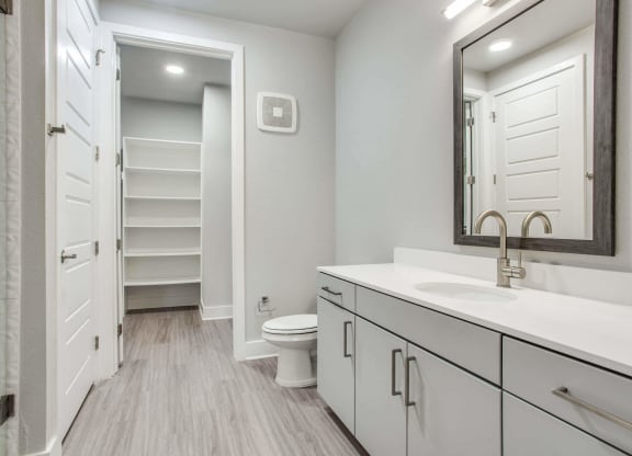 a bathroom with a toilet and a sink and a mirror