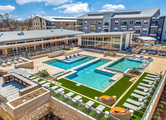 an aerial view of the pool at the resort at governors residence