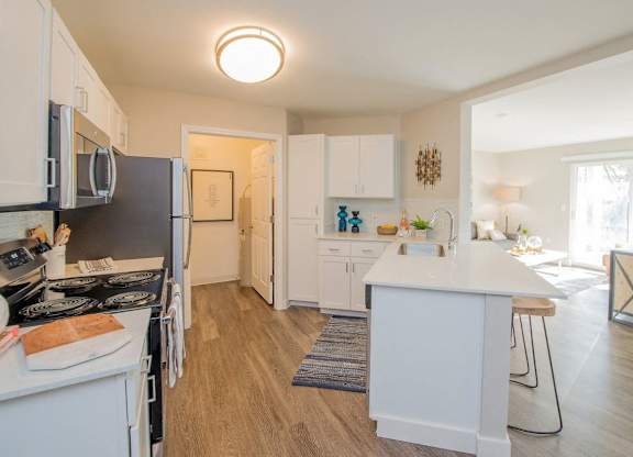 Kitchen and Living Room view at The Arden, Gresham, Oregon