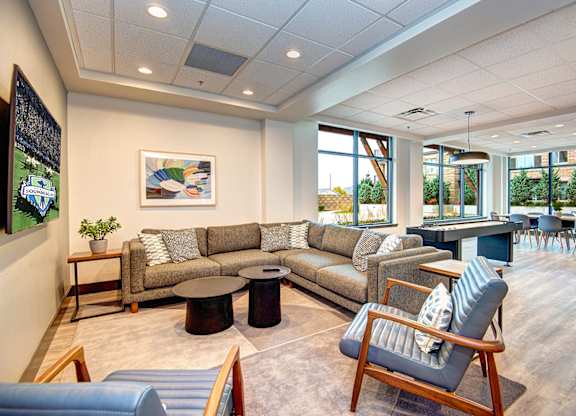 Club Room  at The Pacifica Apartments, Washington