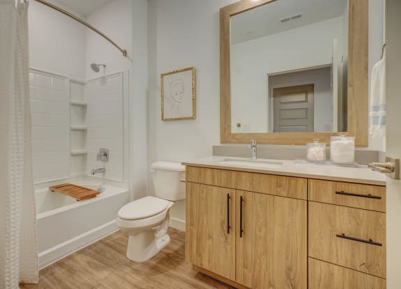 a bathroom with a sink and a toilet and a tub
