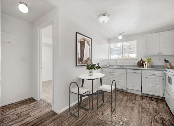 Kitchen with table and chair at The Pointe at Northridge, Utah
