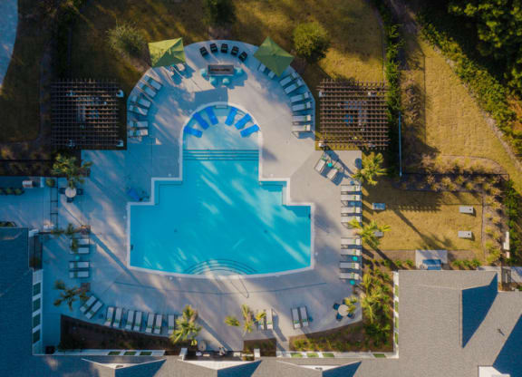 arial view of the pool at the grove resort & spa