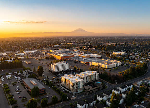 Building Drone Photo at The Pacifica Apartments, Washington