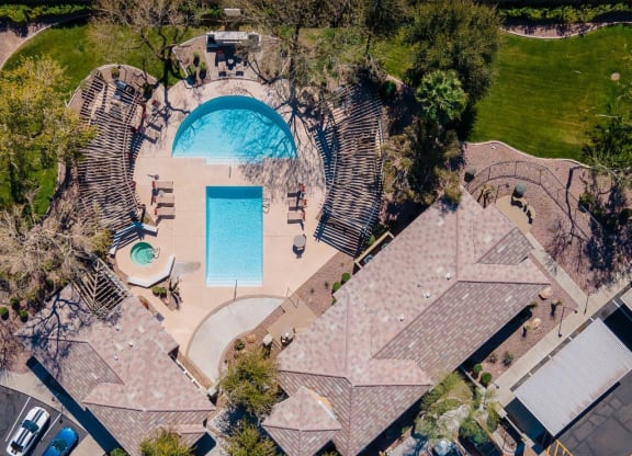 Community pool (birds eye view)