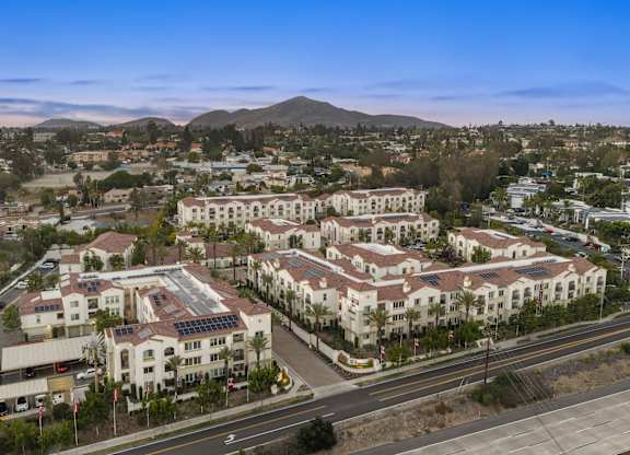 An arial view of Seta apartments.