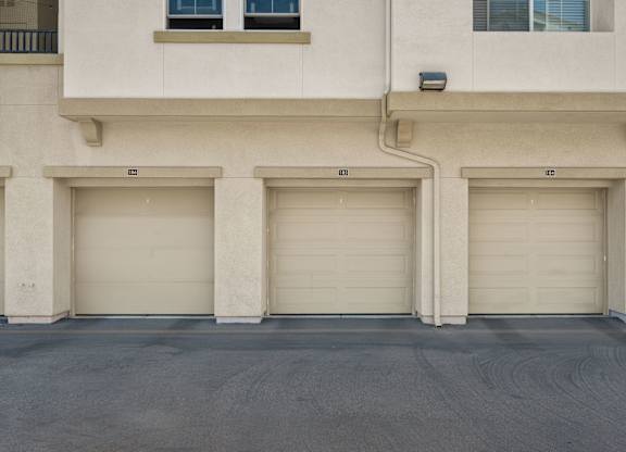 A row of private garages.