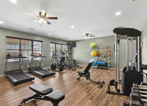 Spacious home gym at The Ridge at Calhoun, Calhoun, Georgia