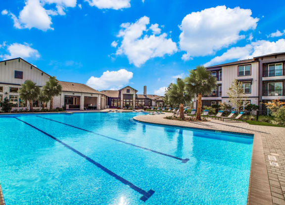 the swimming pool at the residence on lamar apartment homes
