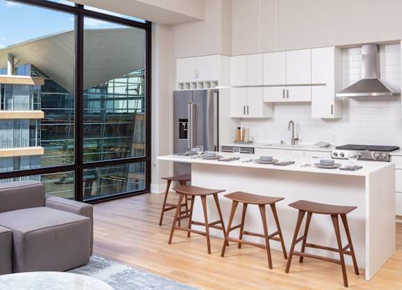A kitchen with white cabinets at 365 Nicollet, Minneapolis, MN, Manchester