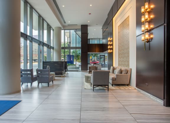 Lobby with Seating at The Grand Central Apartments in Chicago, IL 60607