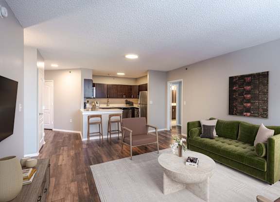 Open Living Space at 15 Bank Apartments in White Plains, NY 10606