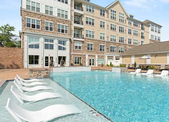 Outdoor Saltwater Pool at Heights at Glen Mills Apartments in Glen Mills, PA 19342