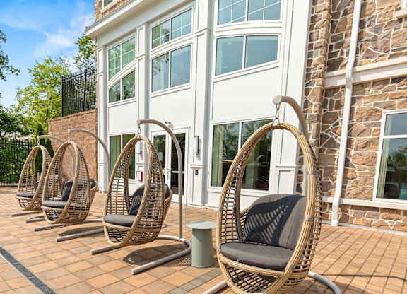 Poolside Seating at Heights at Glen Mills Apartments in Glen Mills, PA 19342