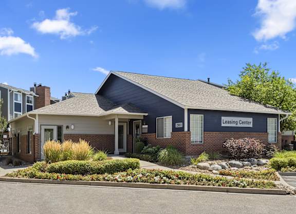 the exterior of a building with a landscaped front yard  at Verona, Littleton, Colorado