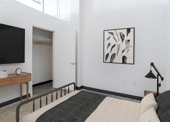 Bedroom at Highland Mill Lofts in Charlotte, NC 28205