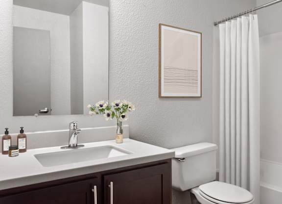 a bathroom with a sink and a toilet and a shower  at Verona, Colorado