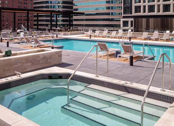 Swimming Pool And Relaxing Area with a hot tub at 365 Nicollet, Manchester