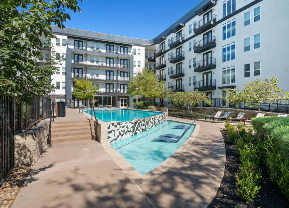One of Two Pools at Abstract at Design District in Dallas TX, 75207