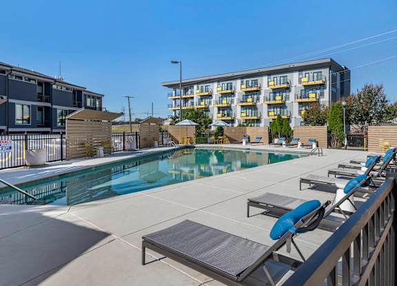 the swimming pool at our apartments at Highland Mill Lofts, North Carolina, 28205