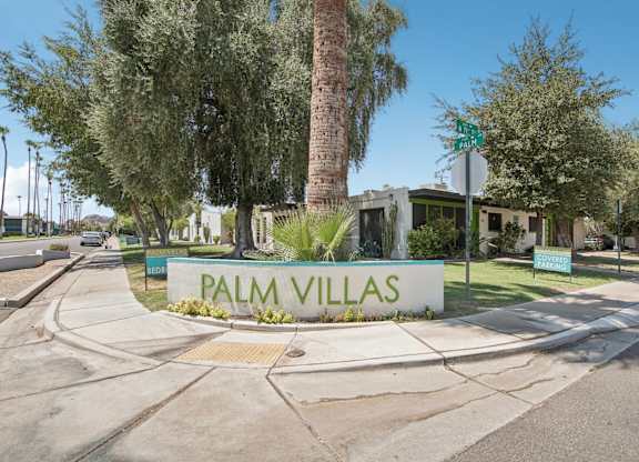 Property Sign at Palm Villas, Arizona