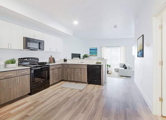 a kitchen and living room  at 2051 Apartments, Prescott, 86301