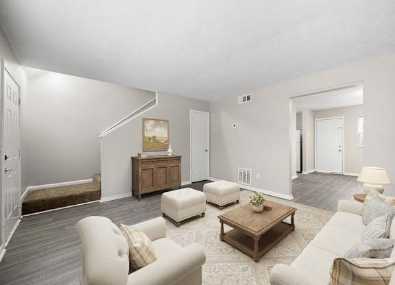 Townhome living room at Bradford Gwinnett & Townhomes in Norcross, GA 30071