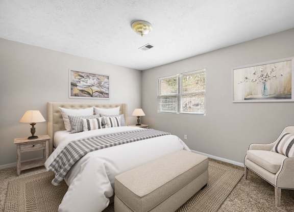 Bedroom at Bradford Gwinnett & Townhomes in Norcross, GA 30071